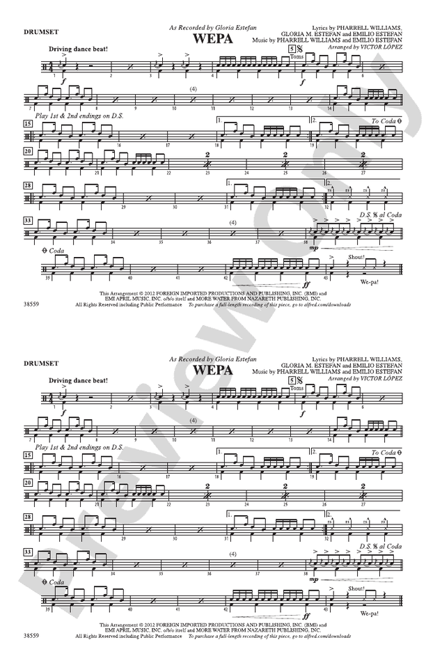 Wepa Drumset Drumset Part Digital Sheet Music Download