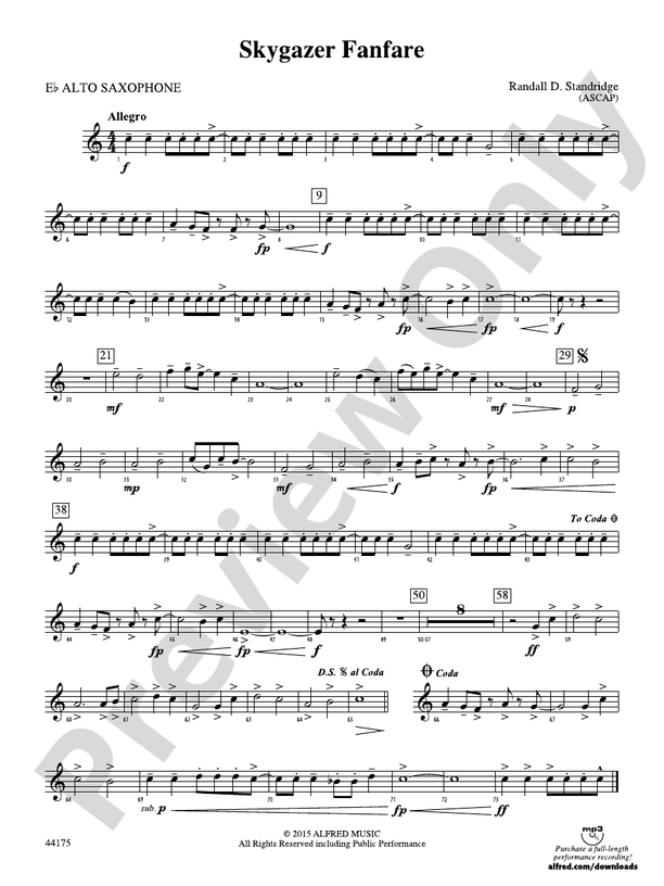 Skygazer Fanfare Eflat Alto Saxophone Eflat Alto Saxophone Part
