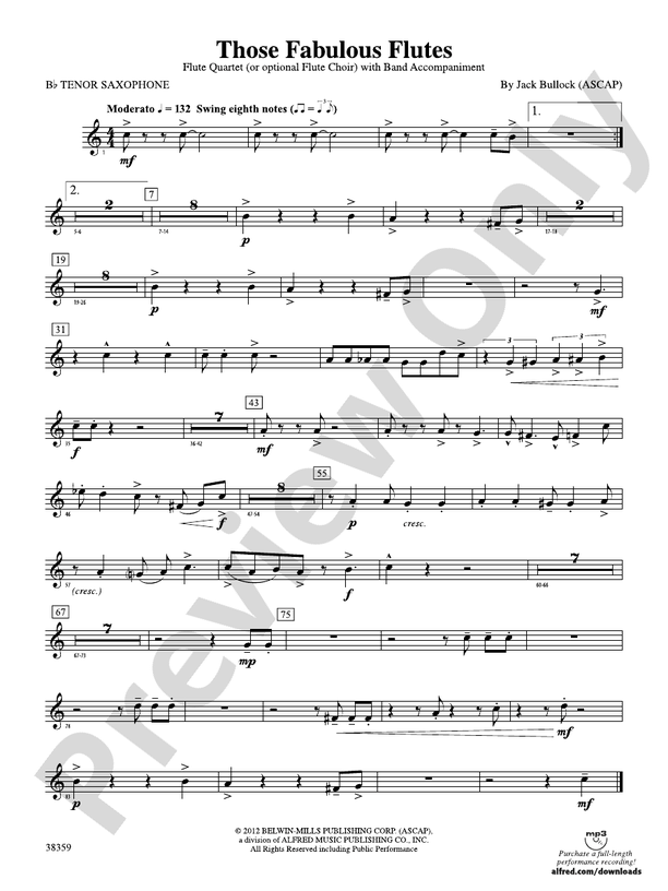 Those Fabulous Flutes Bflat Tenor Saxophone Bflat Tenor Saxophone