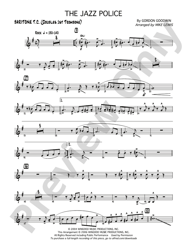 The Jazz Police Baritone T.C. Baritone T.C. Part Digital Sheet