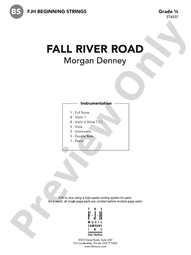 Fall River Road Score Denney Digital Sheet Music Download