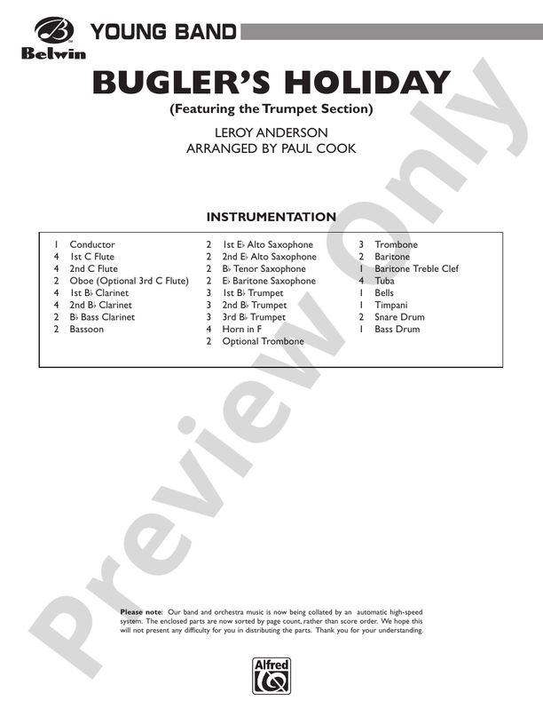 Bugler's Holiday (featuring the Trumpet Section) Concert Band