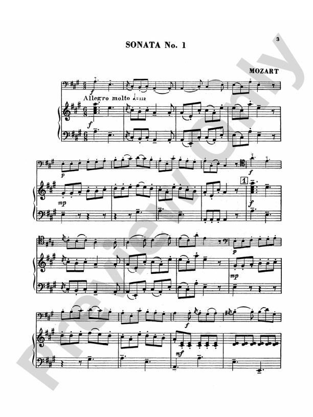 Mozart Two Sonatas Bassoon & Piano Part(s) Wolfgang Amadeus Mozart