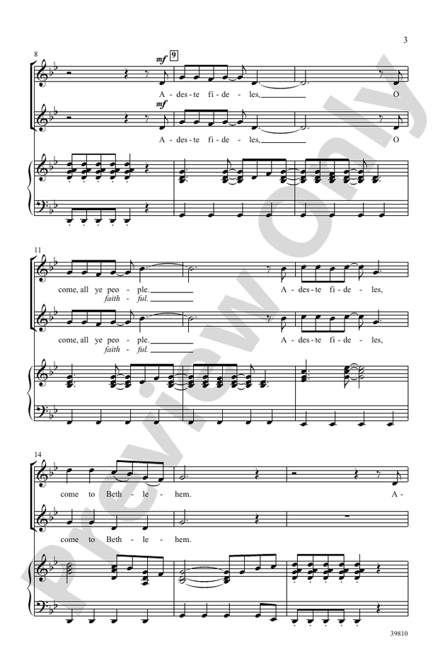 Adeste Fideles 2Part Choral Octavo Sally K. Albrecht Digital Sheet Music Download