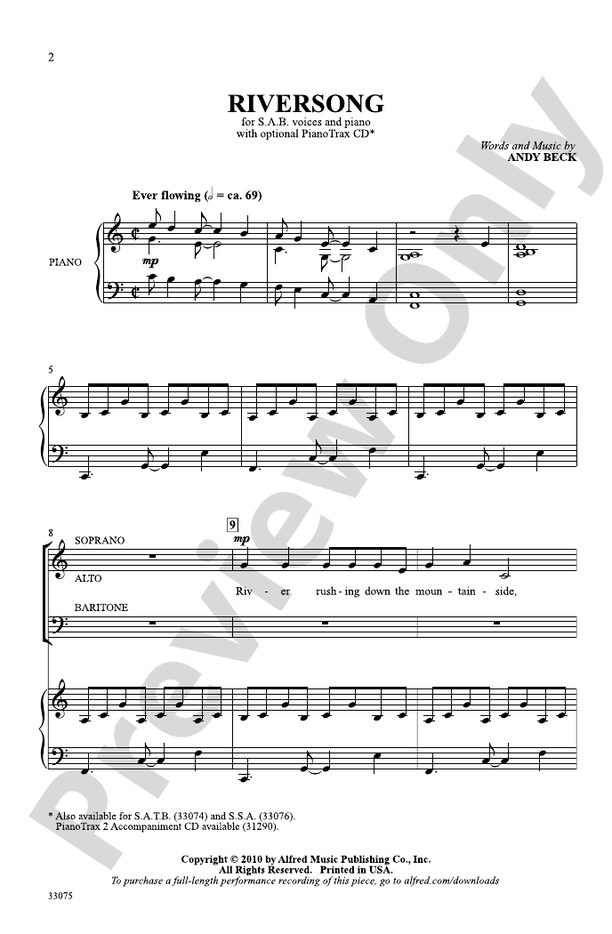 Riversong SAB Choral Octavo Andy Beck Digital Sheet Music Download