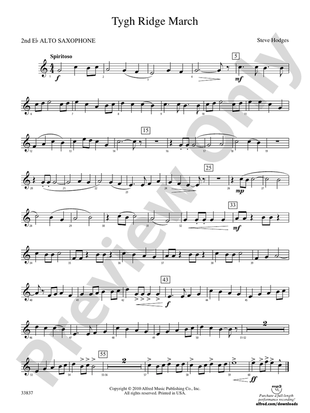 Tygh Ridge March 2nd Eflat Alto Saxophone 2nd Eflat Alto Saxophone