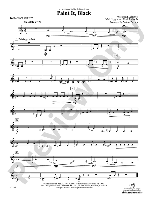 Paint It, Black Bflat Bass Bflat Bass Part