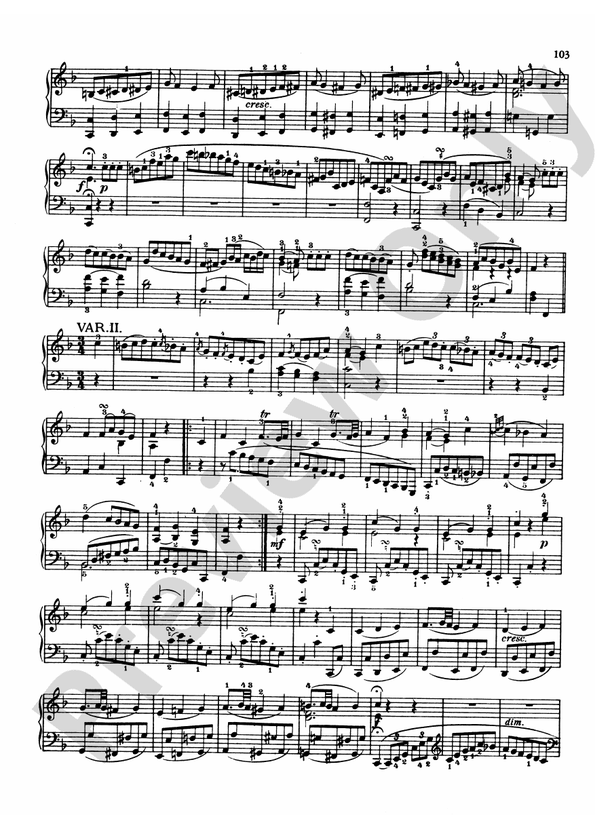 Mozart Variations, Complete 8 Variations on an Air of Schikaneder, K. 613 Part Digital Sheet