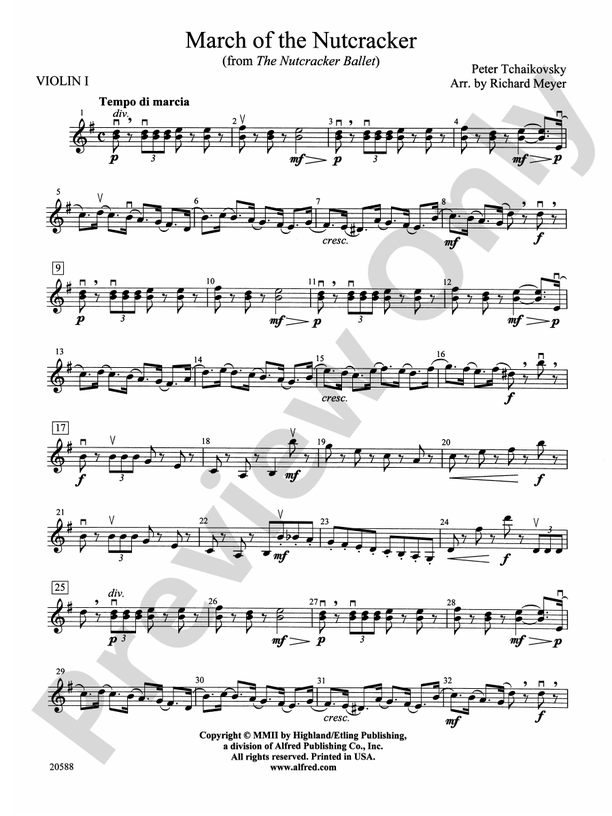 March of the Nutcracker (from The Nutcracker Ballet) 1st Violin 1st Violin Part Digital