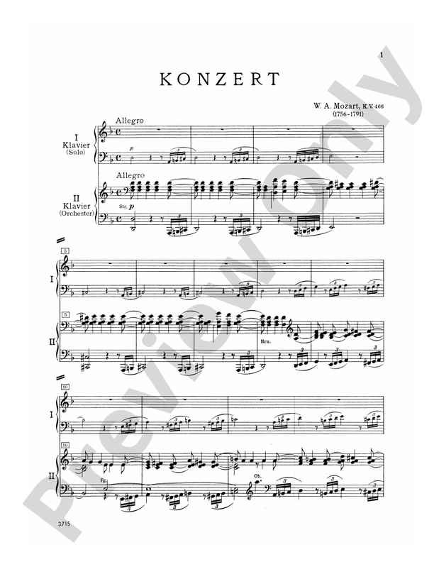 Mozart Piano Concerto No. 20 in D Minor, K. 466 Piano Concerto No. 20