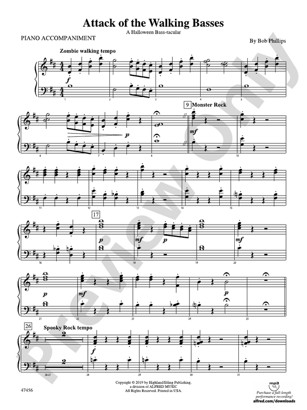 Attack of the Walking Basses Piano Piano