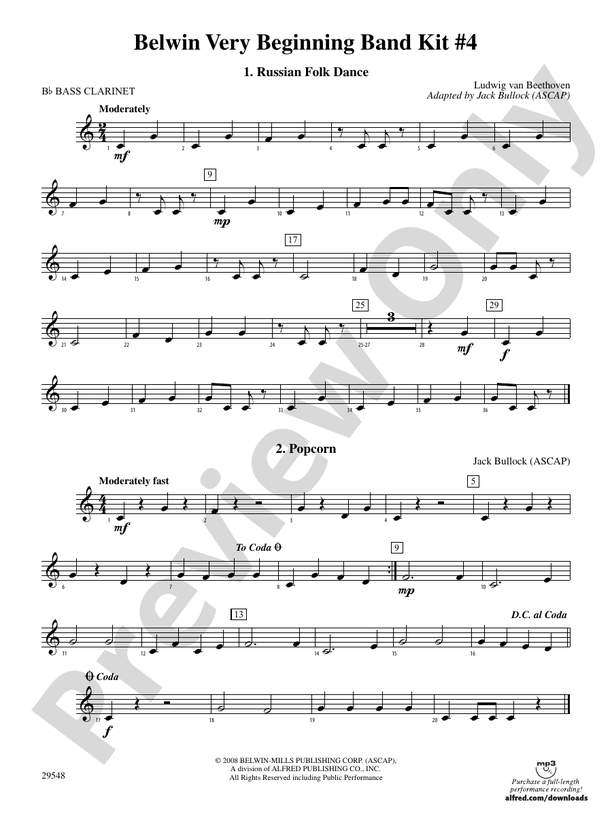 Belwin Very Beginning Band Kit 4 Bflat Bass Bflat Bass