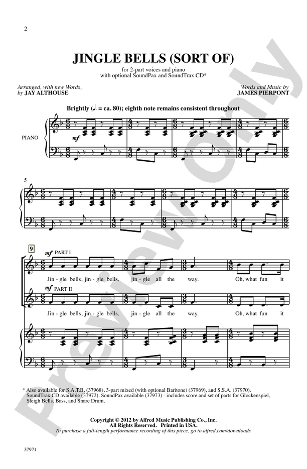 Jingle Bells (Sort Of) 2Part Choral Octavo James Pierpont Digital