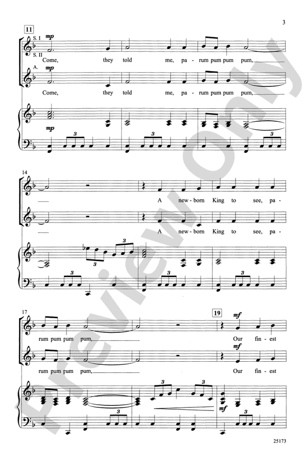 The Little Drummer Boy SSA / 2Part Choral Octavo Katherine K. Davis