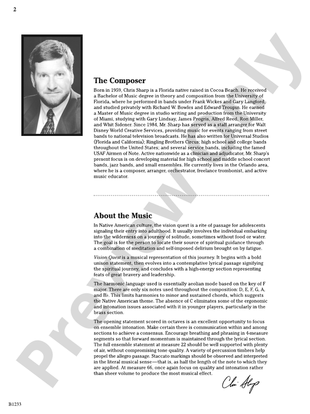 Vision Quest Chris Sharp Digital Sheet Music Download