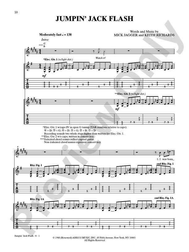 Jumpin' Jack Flash (Live Version) Guitar The Rolling Stones Digital