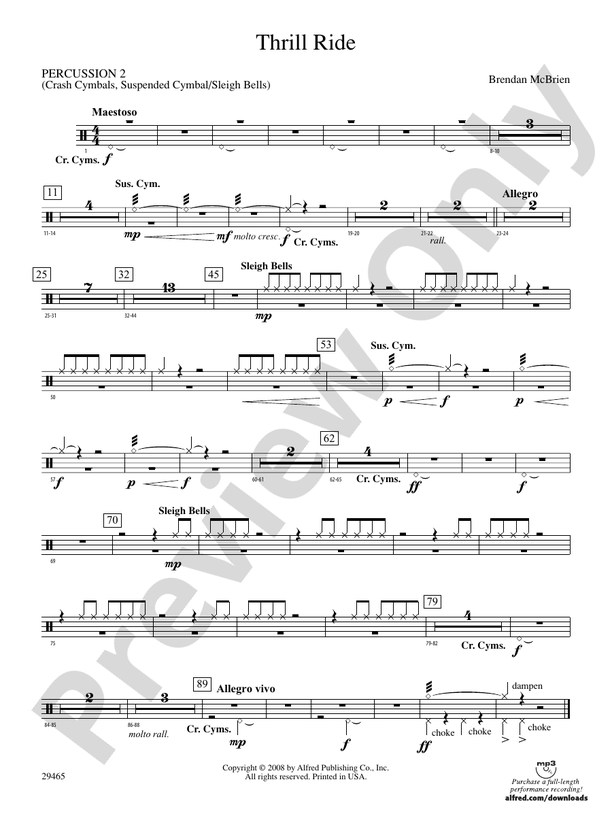 Thrill Ride 2nd Percussion 2nd Percussion Part Digital Sheet Music