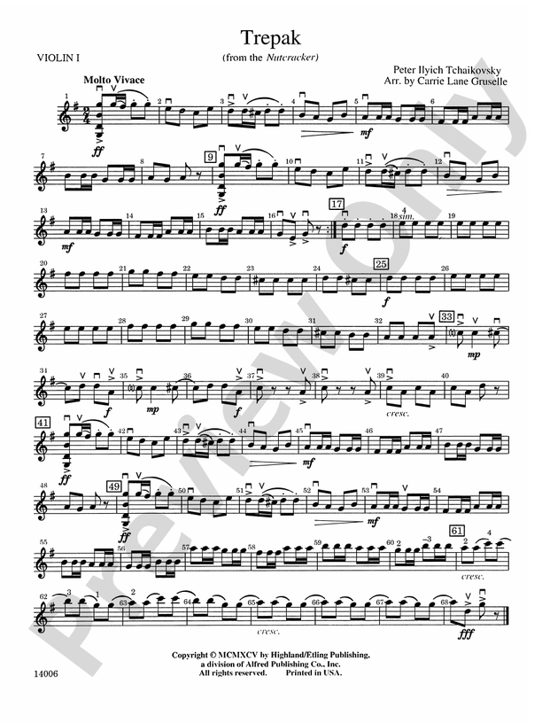 Trepak 1st Violin 1st Violin Part Digital Sheet Music Download