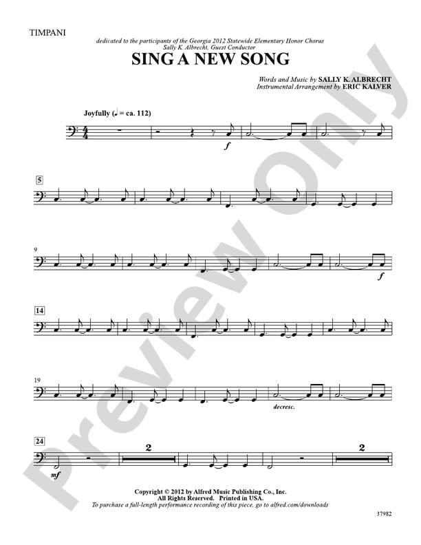 Sing a New Song Timpani Timpani Part Digital Sheet Music Download