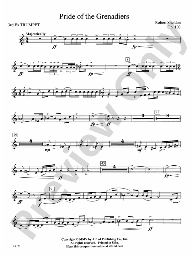Pride of the Grenadiers 3rd Bflat Trumpet 3rd Bflat Trumpet Part