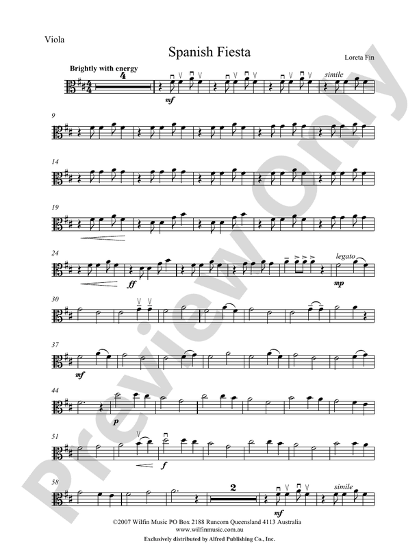 Spanish Fiesta Viola Viola Part Digital Sheet Music Download