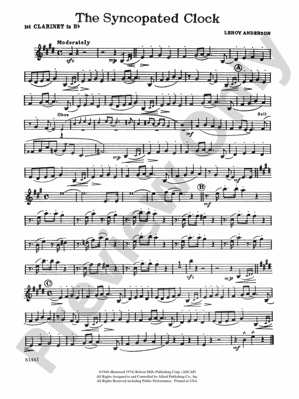 The Syncopated Clock 1st Bflat 1st Bflat Part
