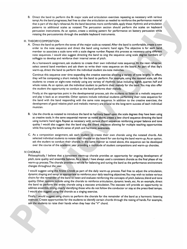 Concert Band Clinic (A WarmUp and Fundamental Sequence for Concert