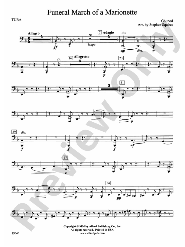 Funeral March of a Tuba Tuba Part Digital Sheet Music