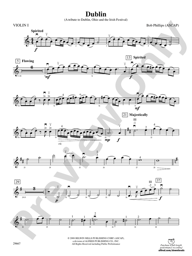 Dublin (A tribute to Dublin, Ohio and the Irish Festival) 1st Violin