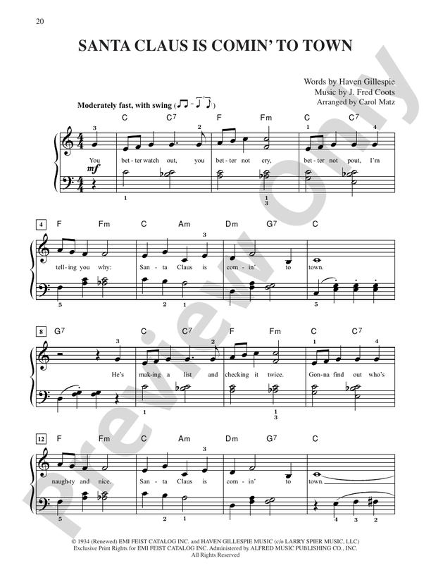 Santa Claus is Comin' to Town (from "The Polar Express") Piano J