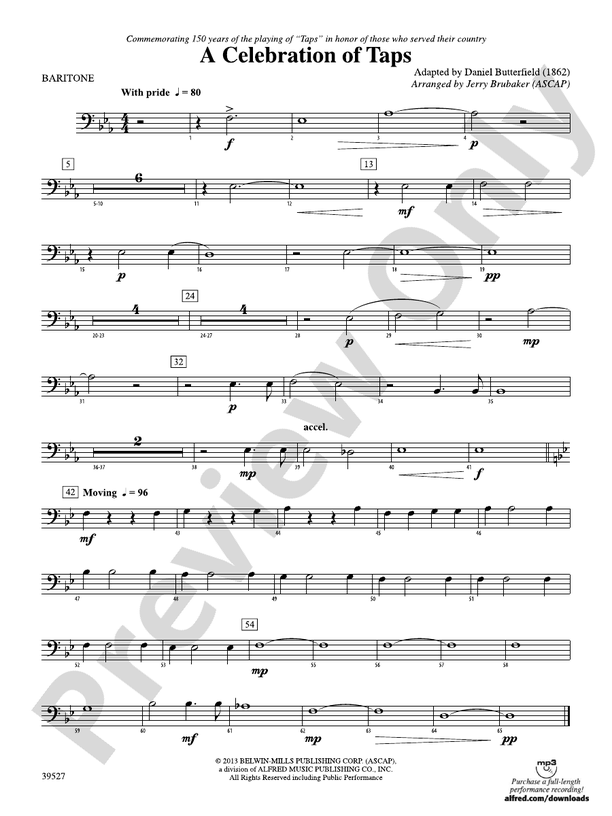 A Celebration of Taps Baritone B.C. Baritone B.C. Part Digital