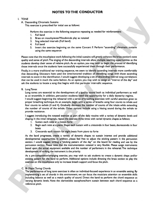 Symphonic Band Clinic Concert Band Conductor Score & Parts Robert W