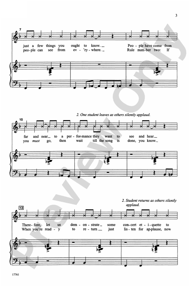 The Concert Etiquette Rap Unison (with Staging Suggestions) Choral