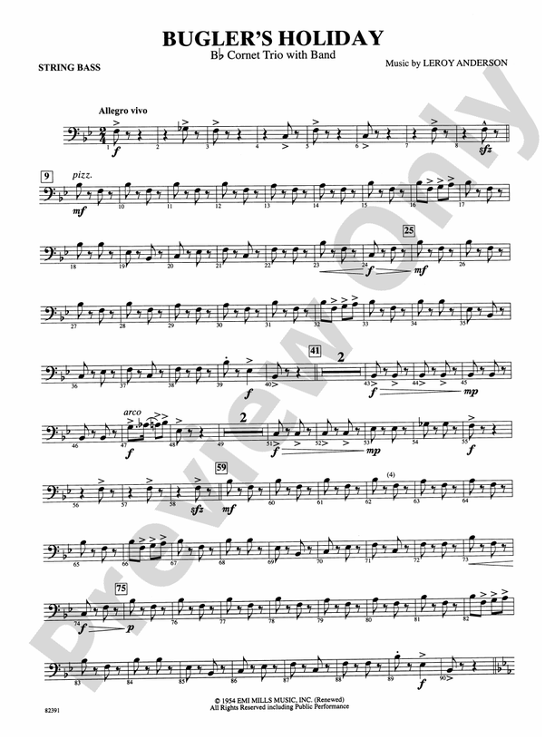 Bugler's Holiday (with Trio) String Bass String Bass Part