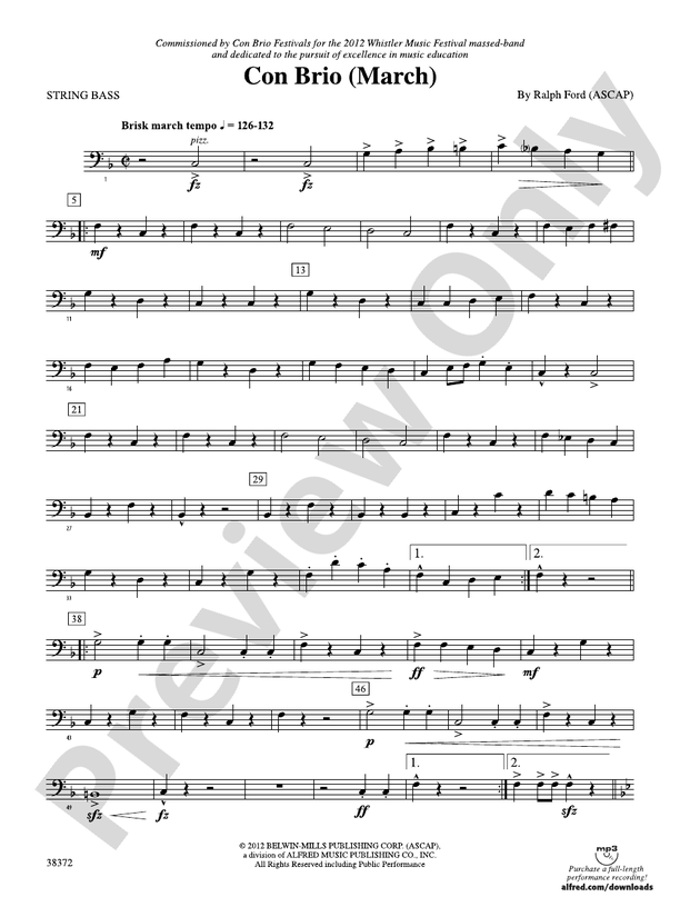 Con Brio String Bass String Bass Part Digital Sheet Music Download