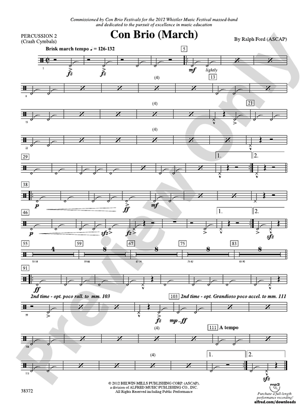 Con Brio 2nd Percussion 2nd Percussion Part Digital Sheet Music