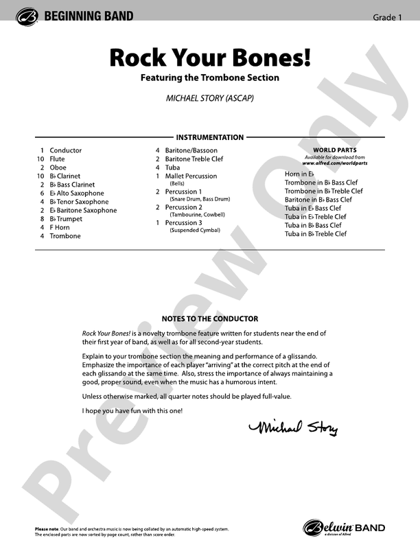 Rock Your Bones! Score Concert Band Score Digital Sheet Music Download