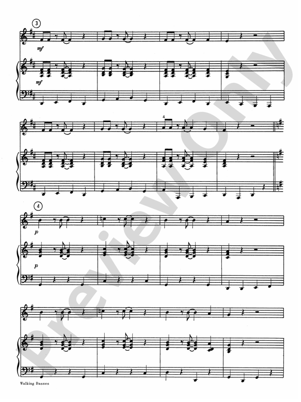 Walking Basses Piano Piano Part Digital