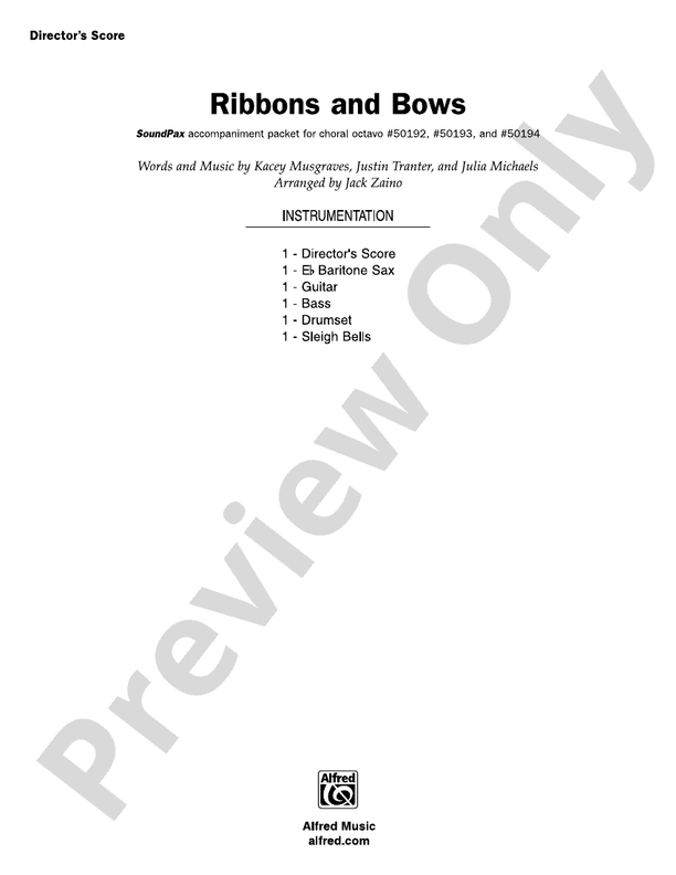 Ribbons and Bows Choral Octavo SoundPax Kacey Musgraves Digital