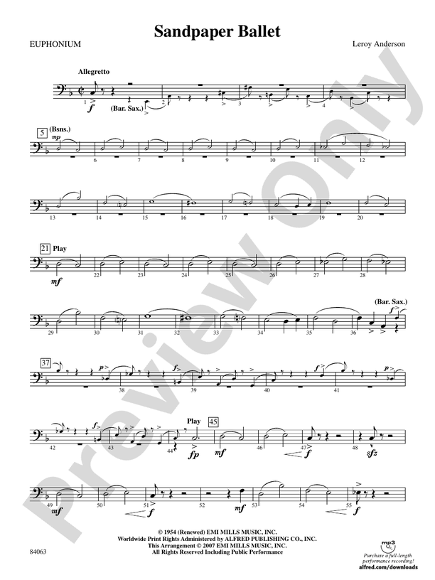 Sandpaper Ballet Baritone B.C. Baritone B.C. Part Digital Sheet