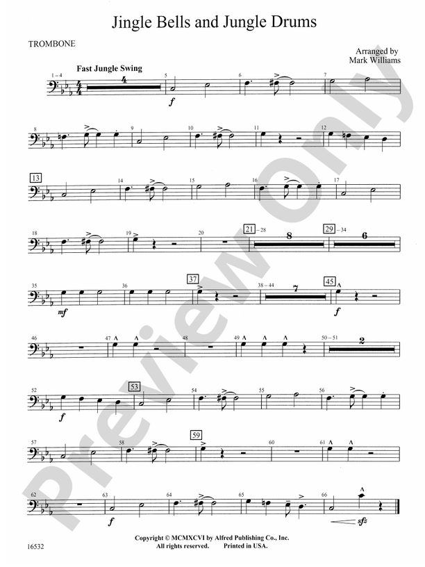 Jingle Bells and Jungle Drums 1st Trombone 1st Trombone Part