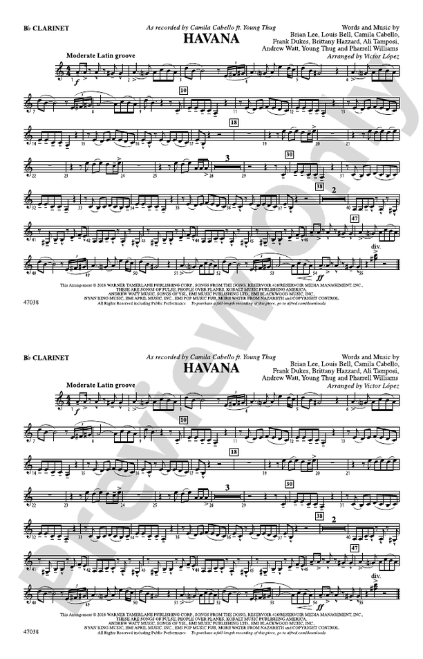 Havana 1st Bflat 1st Bflat Part Digital Sheet