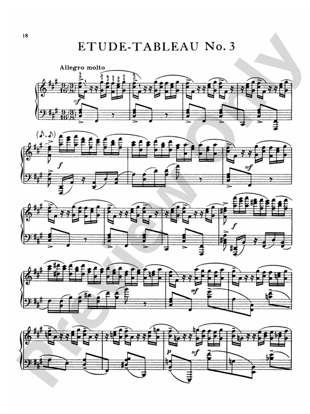 Rachmaninoff Etudes Tableaux, Op. 39 No. 3 in F sharp Minor Part