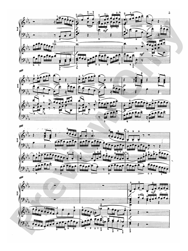 Bach Concerto for Two Pianos in C Minor Piano Duo (2 Pianos, 4 Hands