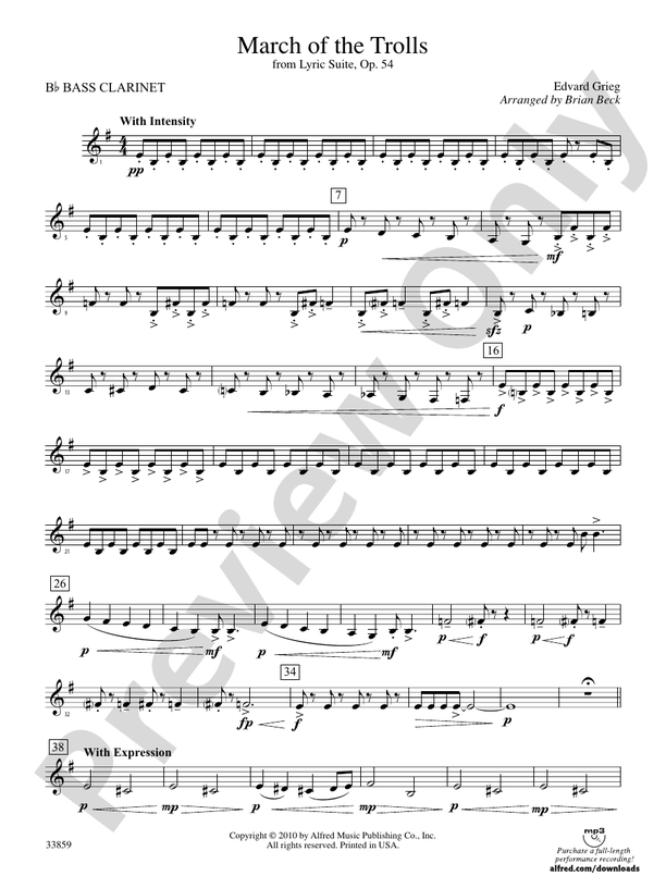 March of the Trolls Bflat Bass Bflat Bass Part