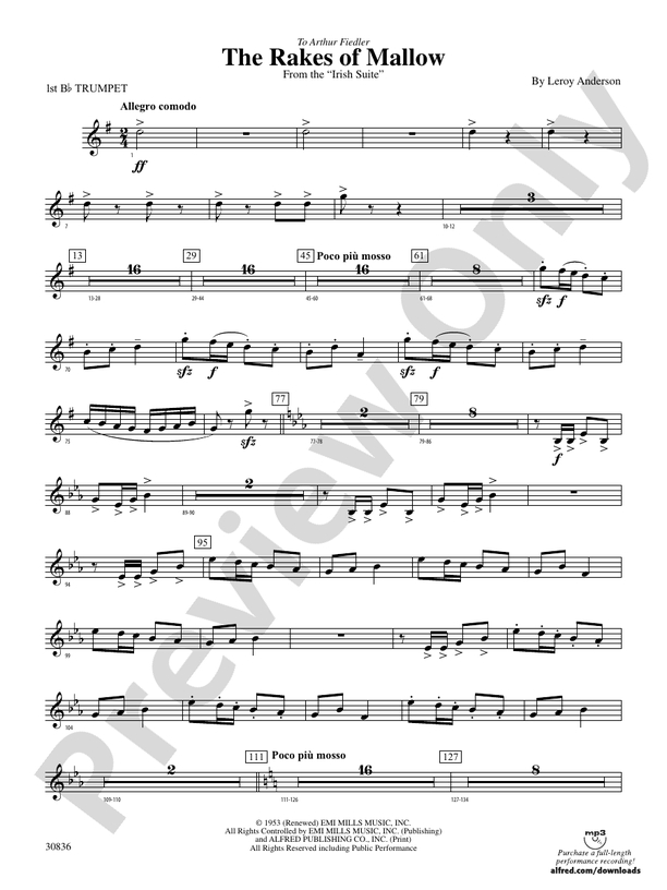 The Rakes of Mallow (from the Irish Suite) 1st Bflat Trumpet 1st Bflat Trumpet Part