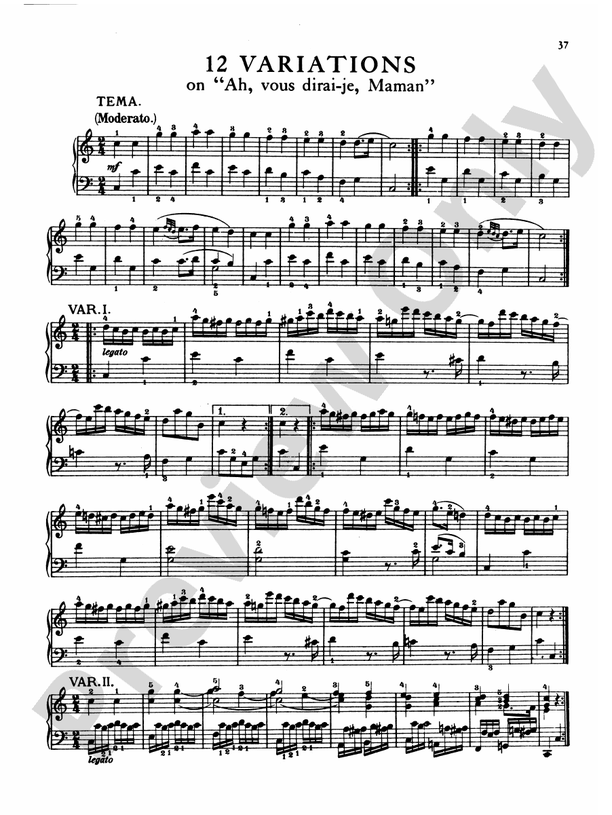 Mozart Variations, Complete 12 Variations on "Ah, vous diraisje