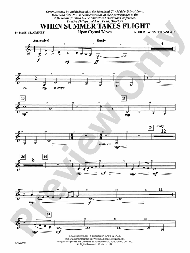 When Summer Takes Flight Bflat Bass Bflat Bass