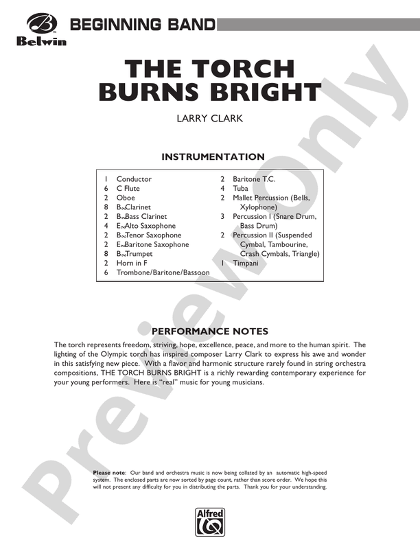 The Torch Burns Bright Larry Clark Digital Sheet Music Download