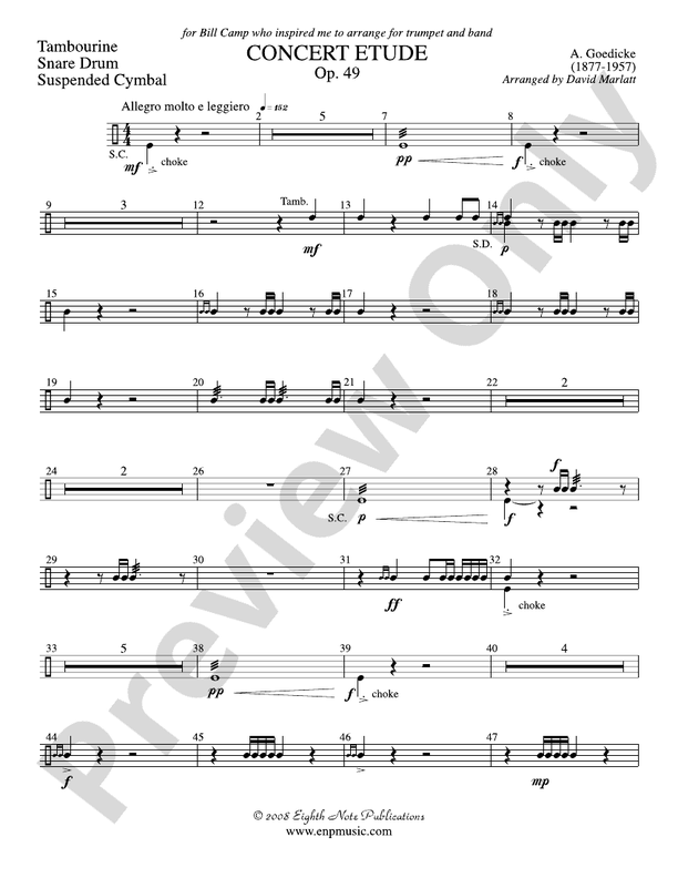 Concert Etude, Op. 49 (Solo Trumpet and Concert Band) 1st Percussion